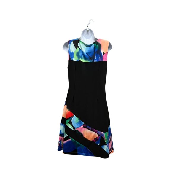 Michael Tyler Black Multicolor Stretchy Dress Size S - Picture 3 of 5